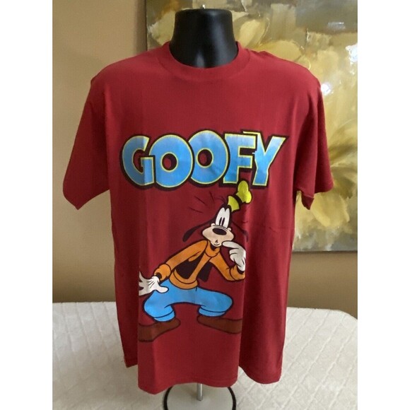 Vintage Disney Goofy Graphic Print Red Shirt Men’s Size Large - Picture 1 of 14